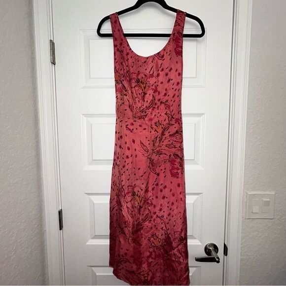 Cut Loose Floral Print Sleeveless Attached Belt Sash Midi Dress - Picture 4 of 11